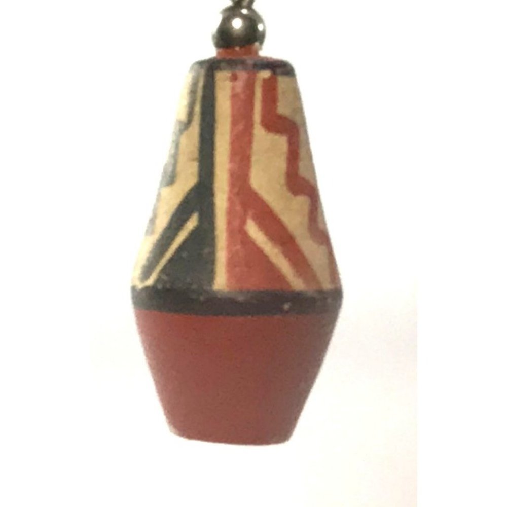 Handmade Southwestern Ceramic Earrings Hand Painted - Picture 3 of 4